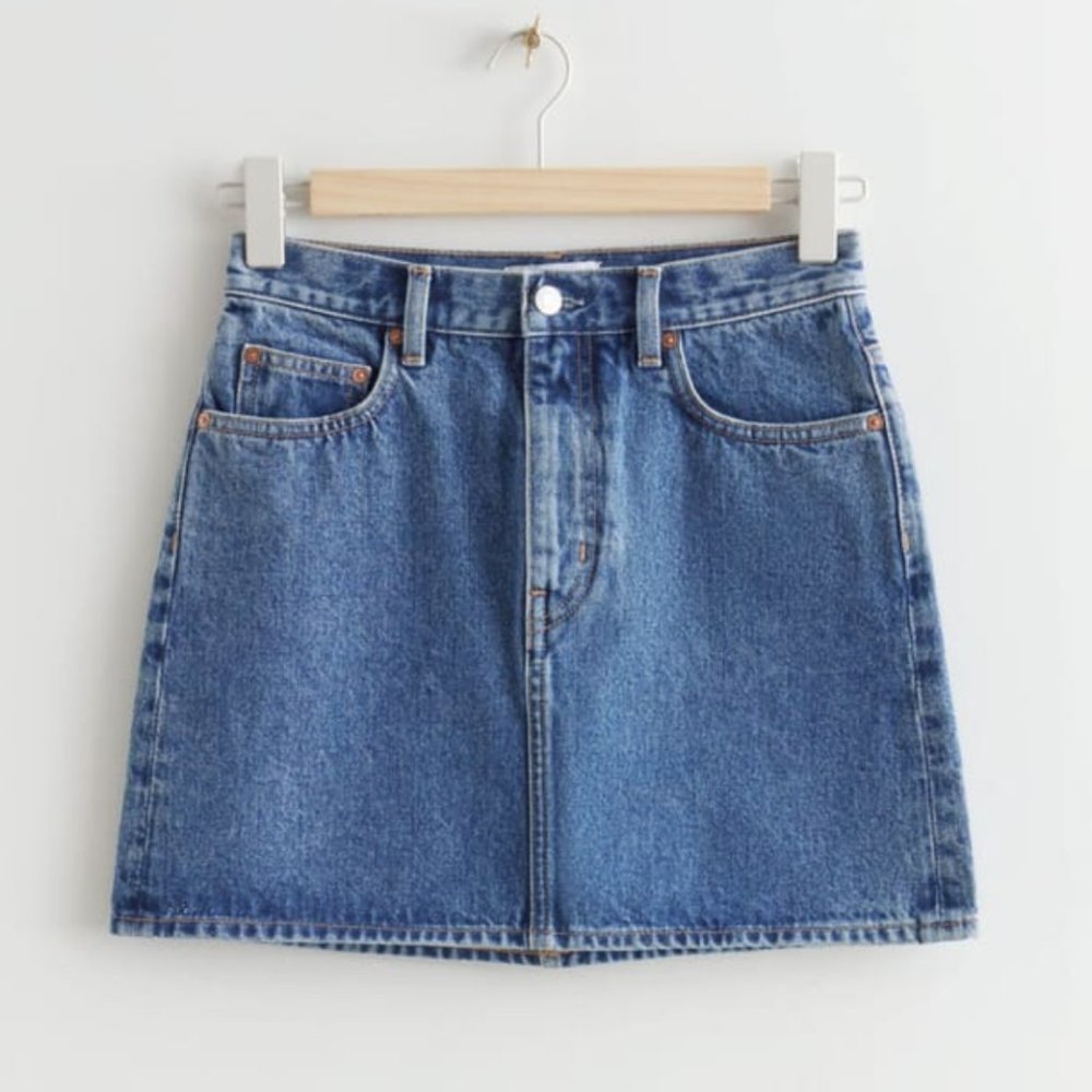 & Other Stories 5 Pocket Denim Mini Skirt size 4